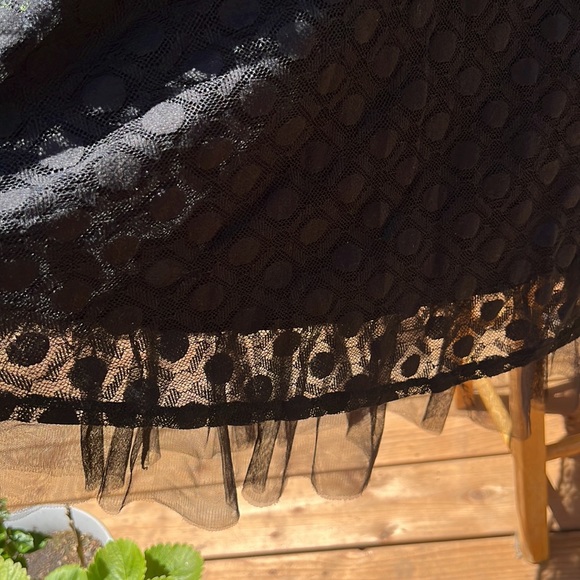 Lane Bryant Flirty Black Dress SZ18 Scoop Neck Ruffled Hem Thick Tank Sleeve EUC - Picture 2 of 15